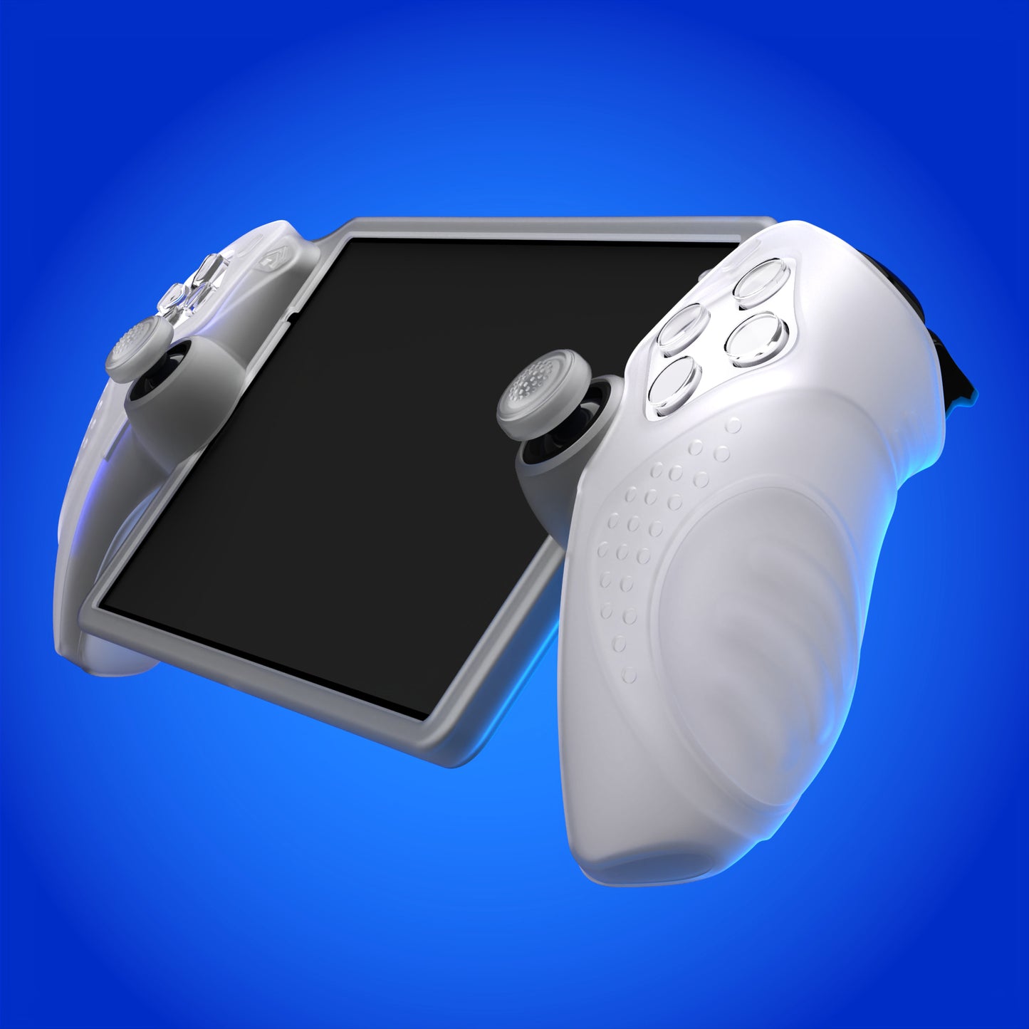 PlayVital Guardian Edition シリコン保護ケース 親指グリップ付き PS Portal リモートプレーヤー用 耐衝撃・滑り止めグリップデザインカバー【クリアホワイト】