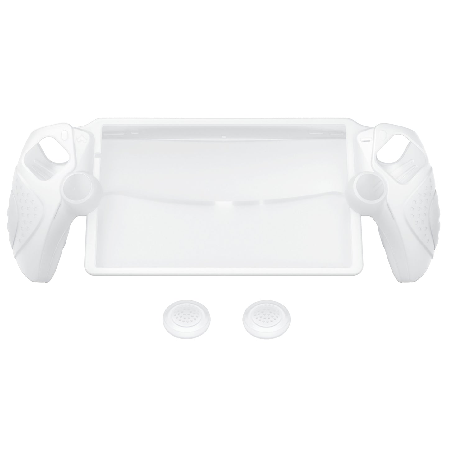 PlayVital Guardian Edition シリコン保護ケース 親指グリップ付き PS Portal リモートプレーヤー用 耐衝撃・滑り止めグリップデザインカバー【クリアホワイト】