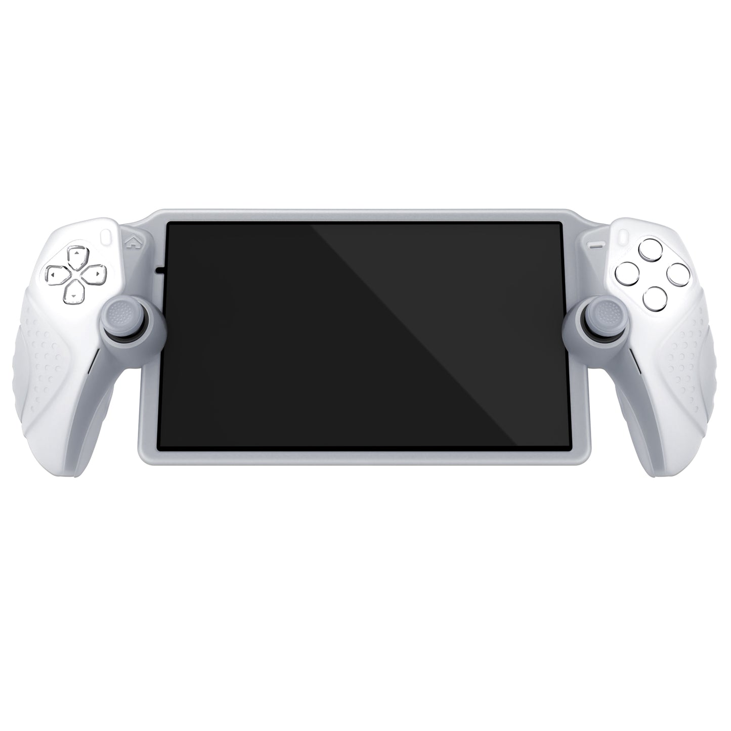 PlayVital Guardian Edition シリコン保護ケース 親指グリップ付き PS Portal リモートプレーヤー用 耐衝撃・滑り止めグリップデザインカバー【クリアホワイト】