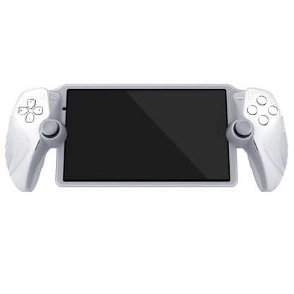 PlayVital Guardian Edition シリコン保護ケース 親指グリップ付き PS Portal リモートプレーヤー用 耐衝撃・滑り止めグリップデザインカバー【クリアホワイト】