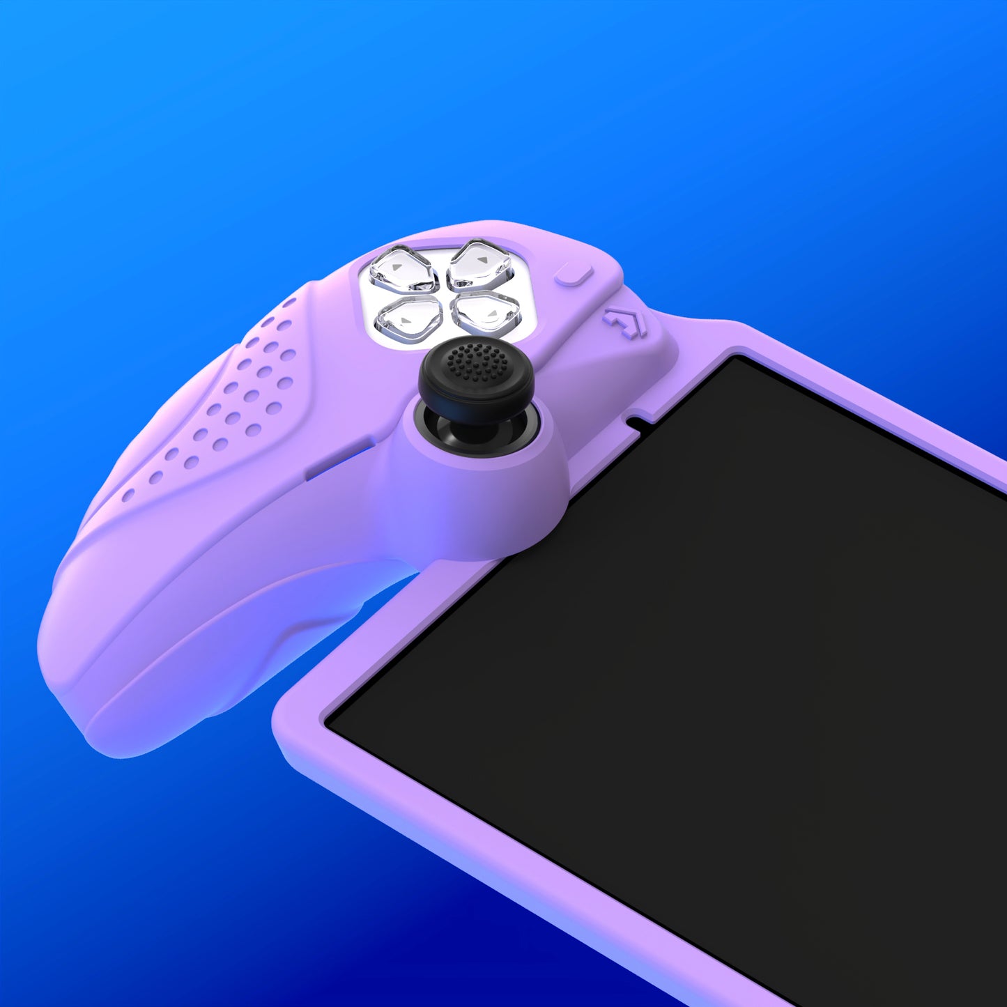 PlayVital Guardian Edition シリコン保護ケース 親指グリップ付き PS Portal リモートプレーヤー用 耐衝撃・滑り止めグリップデザインカバー【モーブパープル】