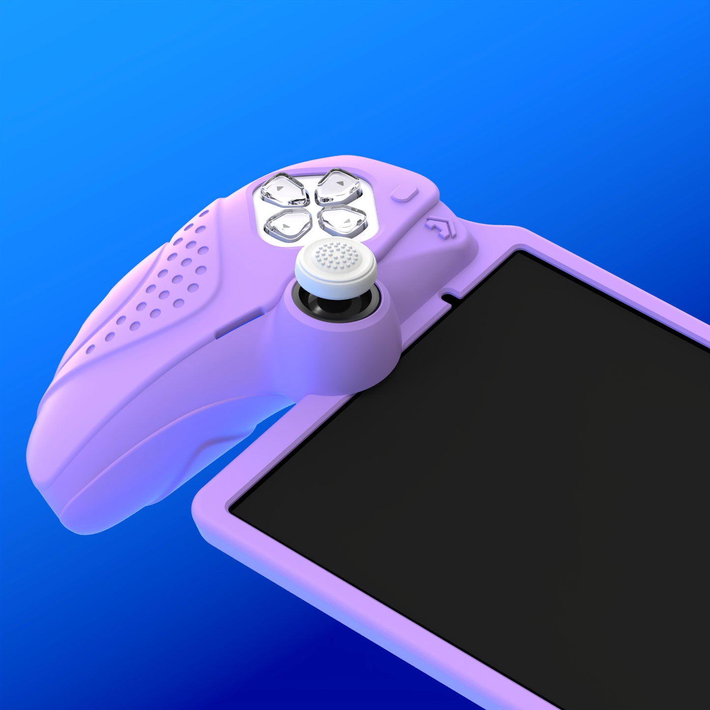 PlayVital Guardian Edition シリコン保護ケース 親指グリップ付き PS Portal リモートプレーヤー用 耐衝撃・滑り止めグリップデザインカバー【モーブパープル】