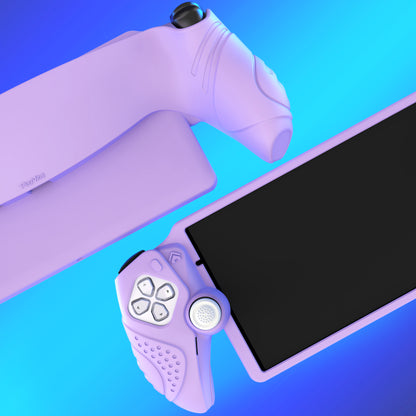 PlayVital Guardian Edition シリコン保護ケース 親指グリップ付き PS Portal リモートプレーヤー用 耐衝撃・滑り止めグリップデザインカバー【モーブパープル】