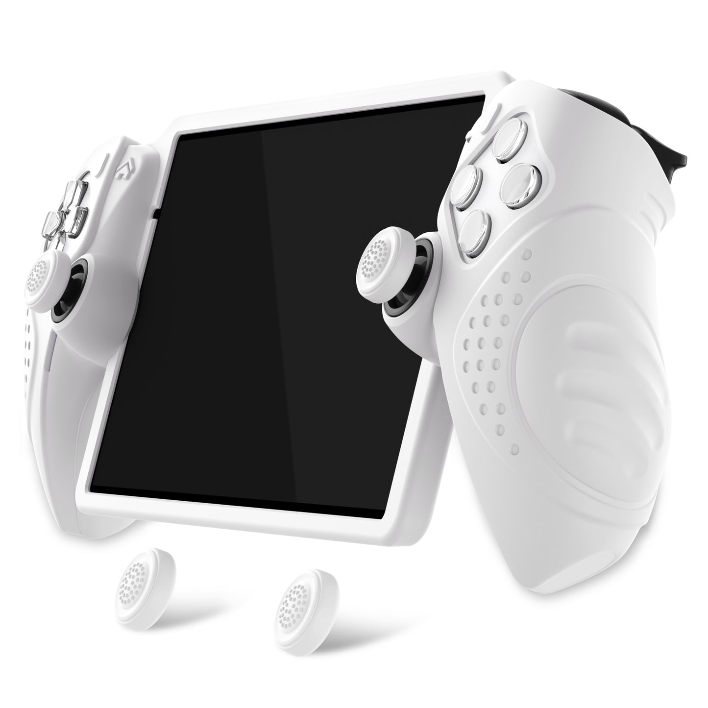 PlayVital Guardian Edition シリコン保護ケース 親指グリップ付き PS Portal リモートプレーヤー用 耐衝撃・滑り止めグリップデザインカバー【ホワイト】