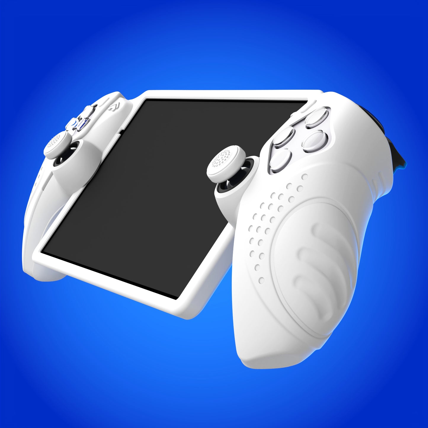 PlayVital Guardian Edition シリコン保護ケース 親指グリップ付き PS Portal リモートプレーヤー用 耐衝撃・滑り止めグリップデザインカバー【ホワイト】