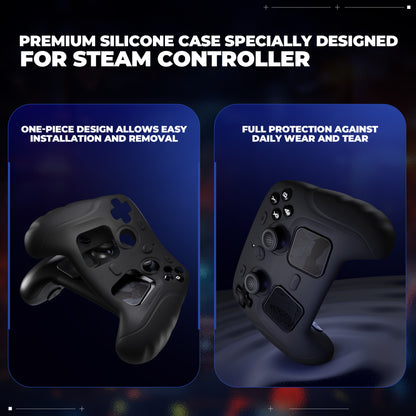 PlayVital Guardian シリコンカバー 4個のサムグリップ＆ステッカー付き Steam Controller 2（2026）用【ブラック】