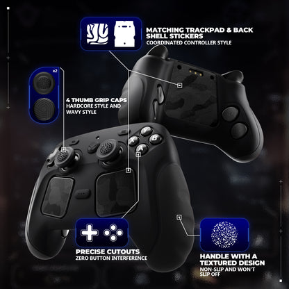 PlayVital Guardian シリコンカバー 4個のサムグリップ＆ステッカー付き Steam Controller 2（2026）用【ブラック】