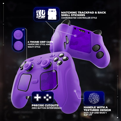 PlayVital Guardian シリコンカバー 4個のサムグリップ＆ステッカー付き Steam Controller 2（2026）用【パープル】