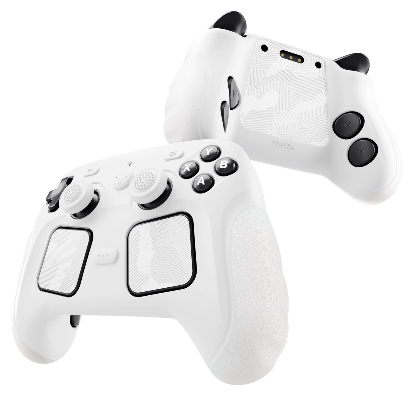 PlayVital Guardian シリコンカバー 4個のサムグリップ＆ステッカー付き Steam Controller 2（2026）用【ホワイト】