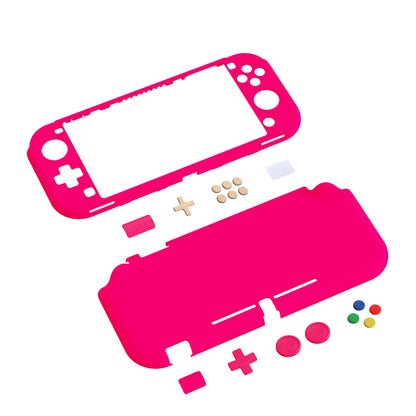 PlayVital Hard Shell Protective Case with Screen Protector & Thumb Grip Caps & Button Caps for NS Switch Lite - Clear Atomic Purple Rose Red - YYNLP007 (Copy) PlayVital