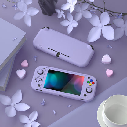 PlayVital ハードシェル保護ケース (スクリーンプロテクター、サムグリップキャップ、ボタンキャップ付き)  Switch Lite 用【ライトバイオレット】