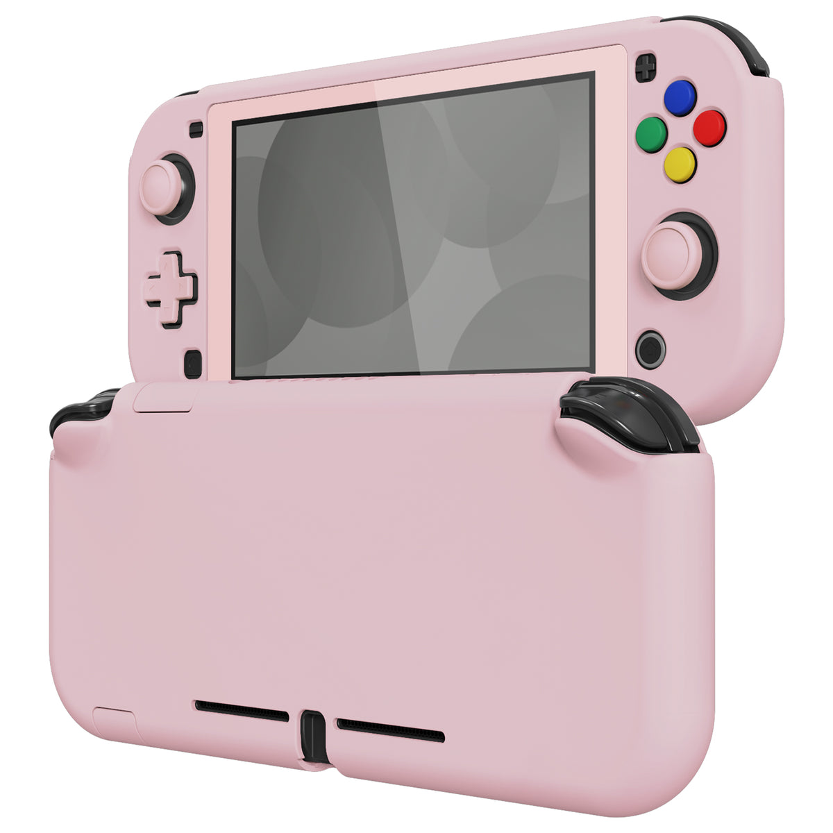 PlayVital ハードシェル保護ケース (スクリーンプロテクター、サムグリップキャップ、ボタンキャップ付き)  Switch Lite 用【ピーチブロッサムピンク】