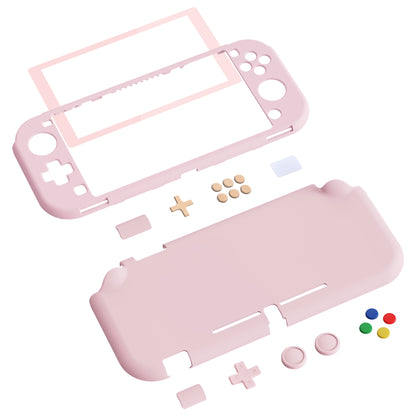 PlayVital ハードシェル保護ケース (スクリーンプロテクター、サムグリップキャップ、ボタンキャップ付き)  Switch Lite 用【ピーチブロッサムピンク】