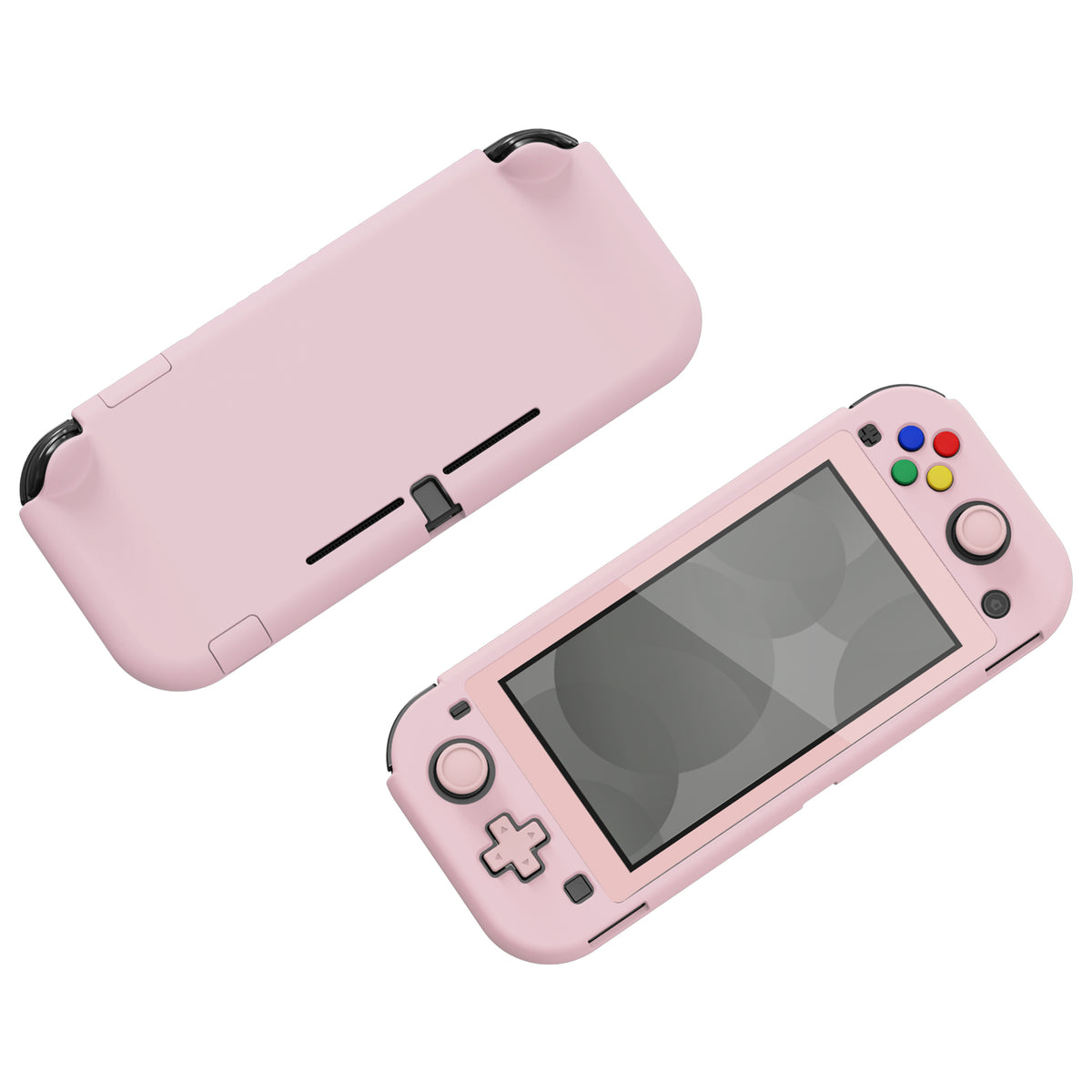 PlayVital ハードシェル保護ケース (スクリーンプロテクター、サムグリップキャップ、ボタンキャップ付き)  Switch Lite 用【ピーチブロッサムピンク】