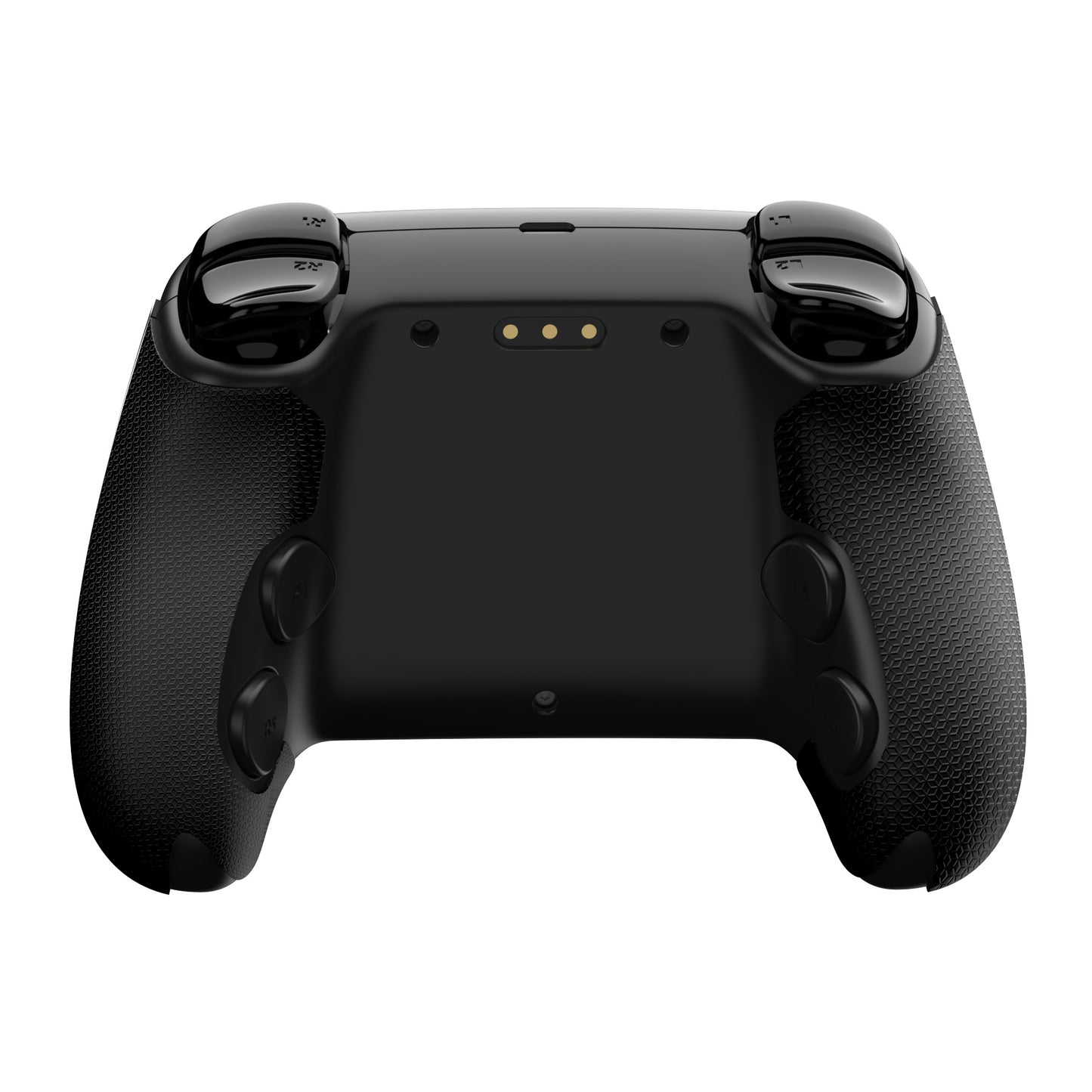 PlayVital Steam Controller 2 用 六角ダイヤテクスチャ グリップステッカーセット 滑り止めPUグリップスキン タッチパッドステッカー・サムスティックグリップ付き【ブラック】