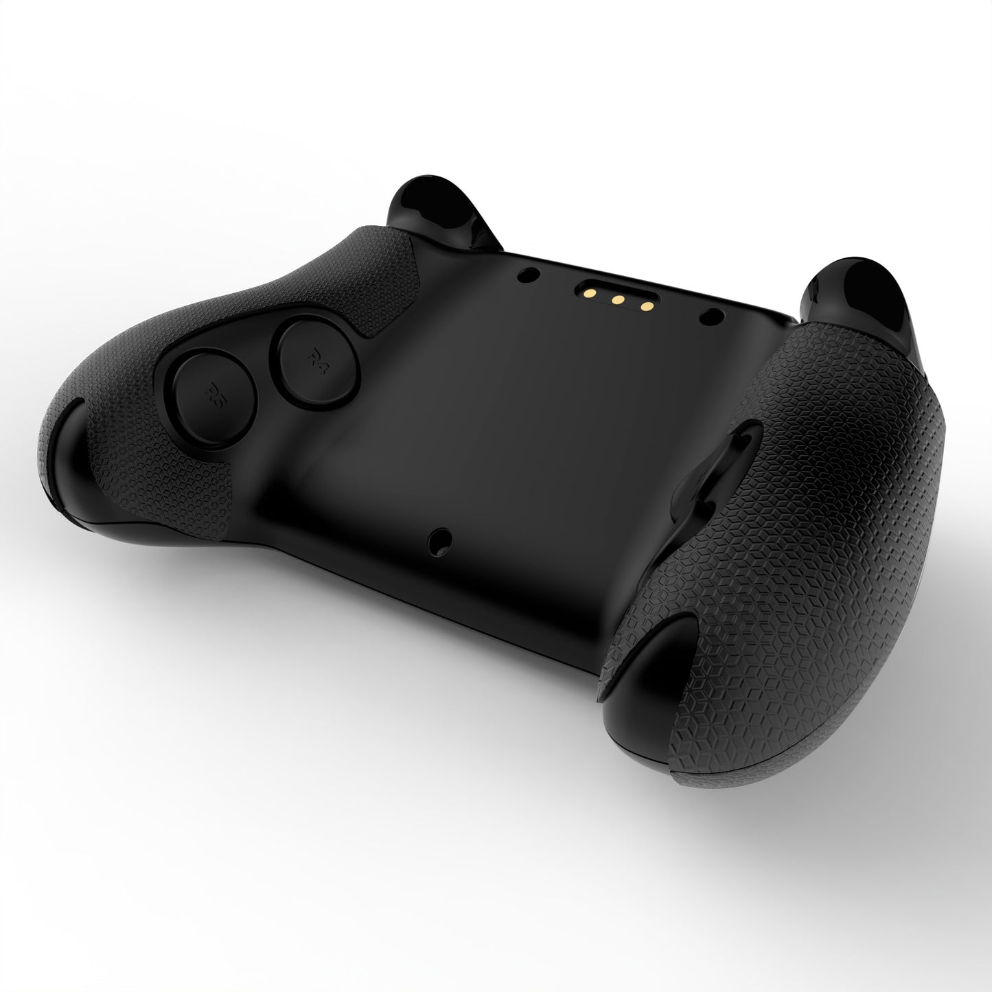 PlayVital Steam Controller 2 用 六角ダイヤテクスチャ グリップステッカーセット 滑り止めPUグリップスキン タッチパッドステッカー・サムスティックグリップ付き【ブラック】