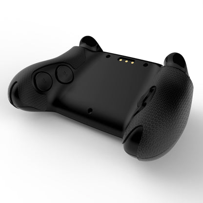 PlayVital Steam Controller 2 用 六角ダイヤテクスチャ グリップステッカーセット 滑り止めPUグリップスキン タッチパッドステッカー・サムスティックグリップ付き【ブラック】