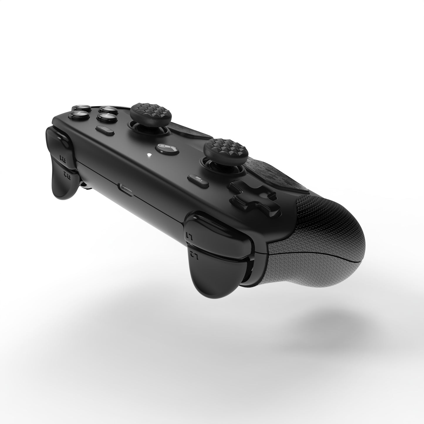 PlayVital Steam Controller 2 用 六角ダイヤテクスチャ グリップステッカーセット 滑り止めPUグリップスキン タッチパッドステッカー・サムスティックグリップ付き【ブラック】