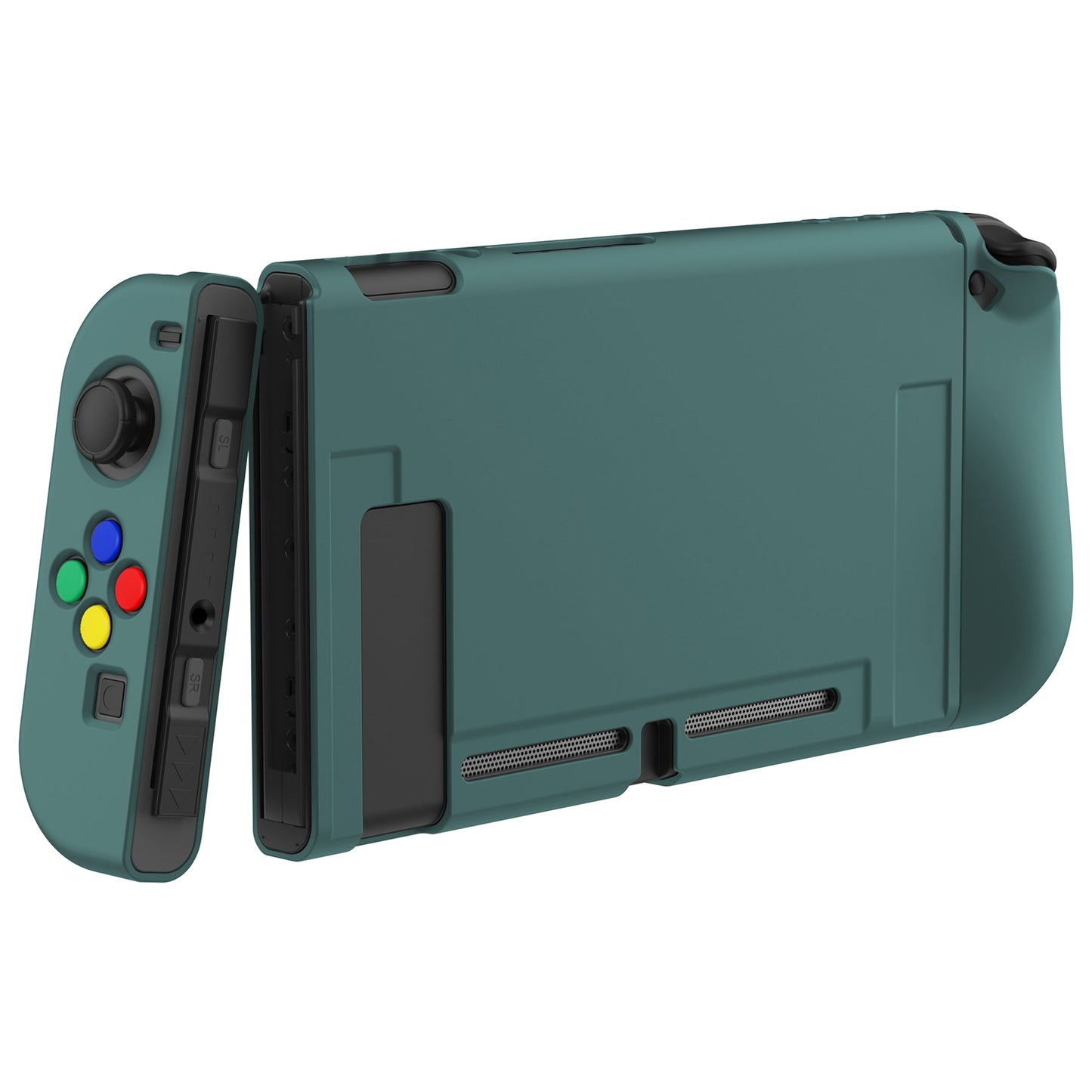 PlayVital Hunter Green Protective Case for NS Switch, Soft TPU Slim Case Cover for NS Switch Console with Colorful ABXY Direction Button Caps - NTU6036G2 PlayVital