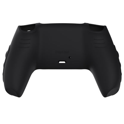 PlayVital Knight Edition Anti-Slip Silicone Cover Skin with Thumb Grip Caps for PS5 Wireless Controller - Black - QSPF001 PlayVital