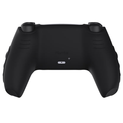 PlayVital Knight Edition Anti-Slip Silicone Cover Skin with Thumb Grip Caps for PS5 Wireless Controller - Black - QSPF001 PlayVital