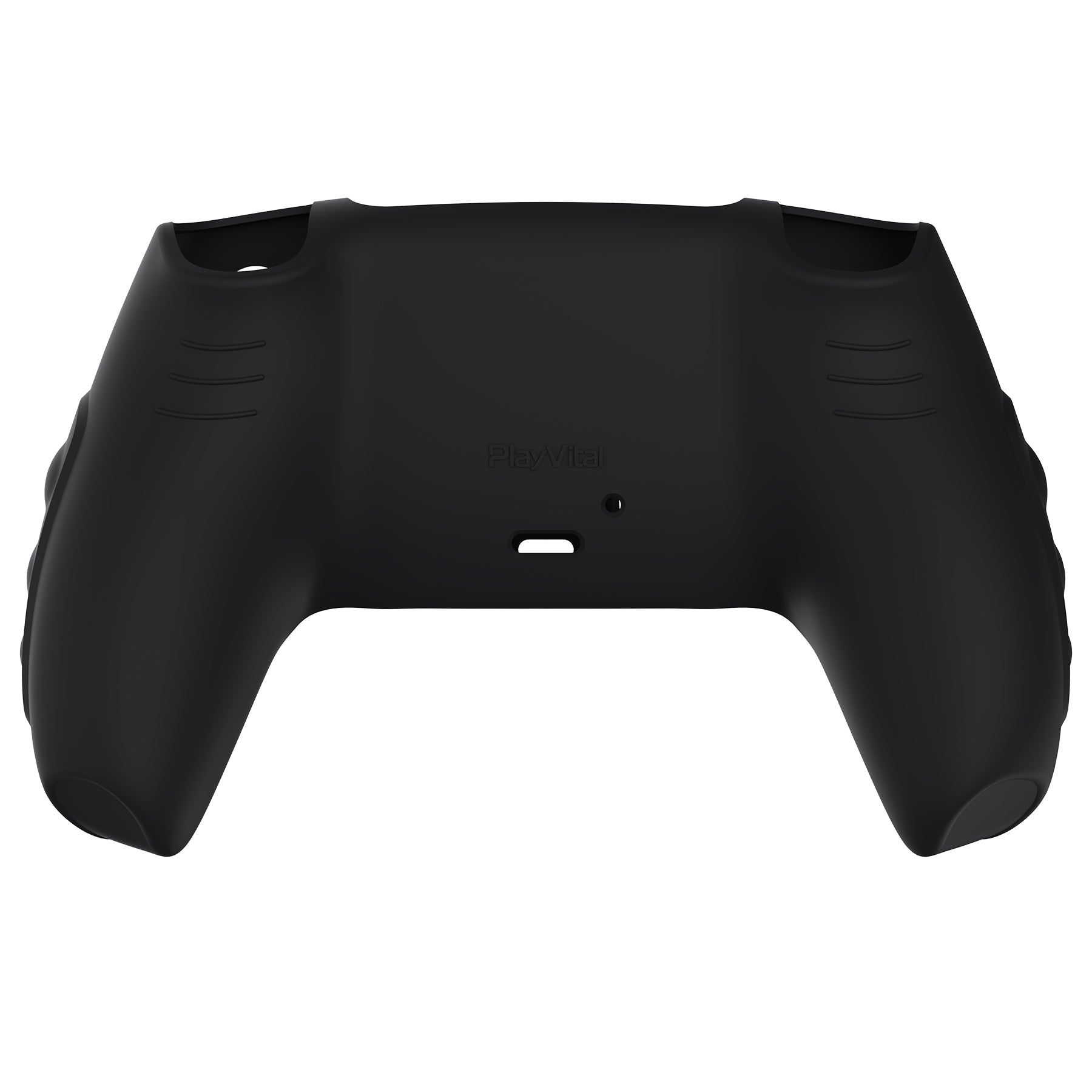 PlayVital Knight Edition Anti-Slip Silicone Cover Skin with Thumb Grip Caps for PS5 Wireless Controller - Black & White - QSPF002 PlayVital