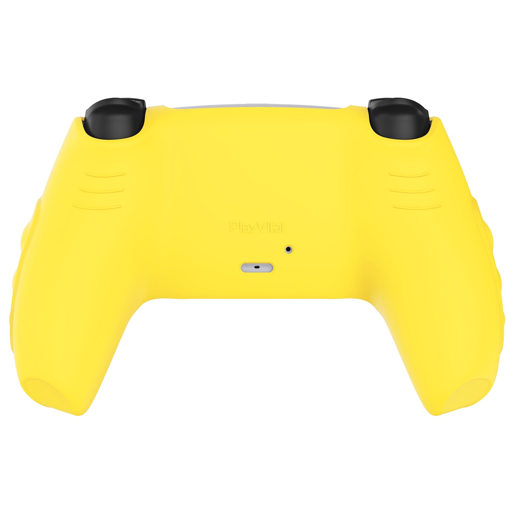 PlayVital Knight Edition Anti-Slip Silicone Cover Skin with Thumb Grip Caps for PS5 Wireless Controller - Legend Yellow & Green - QSPF016 PlayVital