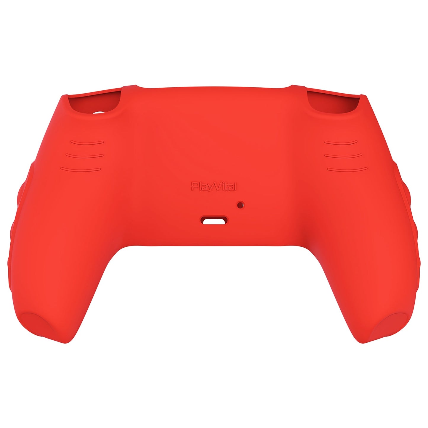 PlayVital Knight Edition Anti-Slip Silicone Cover Skin with Thumb Grip Caps for PS5 Wireless Controller - Passion Red & Black - QSPF005 PlayVital