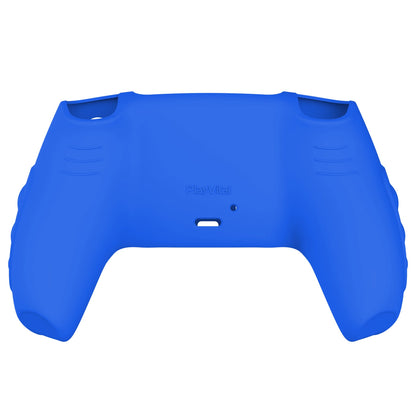 PlayVital Knight Edition Anti-Slip Silicone Cover Skin with Thumb Grip Caps for PS5 Wireless Controller - Primary Blue & Bright Pink - QSPF013 PlayVital