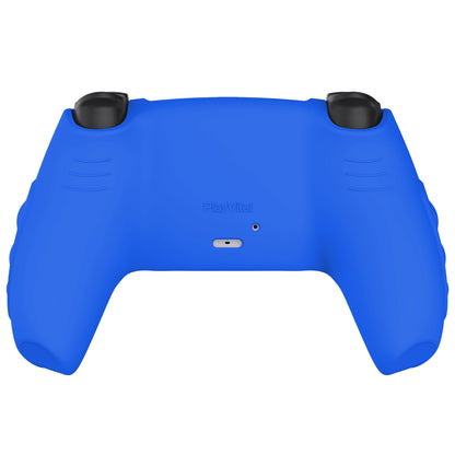 PlayVital Knight Edition Anti-Slip Silicone Cover Skin with Thumb Grip Caps for PS5 Wireless Controller - Primary Blue & Bright Pink - QSPF013 PlayVital