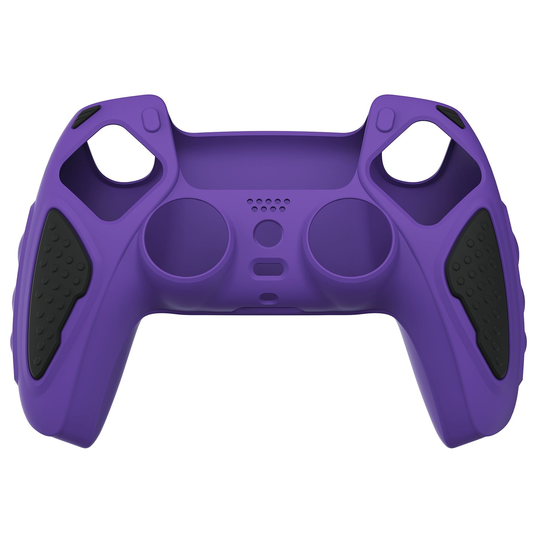 PlayVital Knight Edition Anti-Slip Silicone Cover Skin with Thumb Grip Caps for PS5 Wireless Controller - Purple & Black - QSPF006 PlayVital