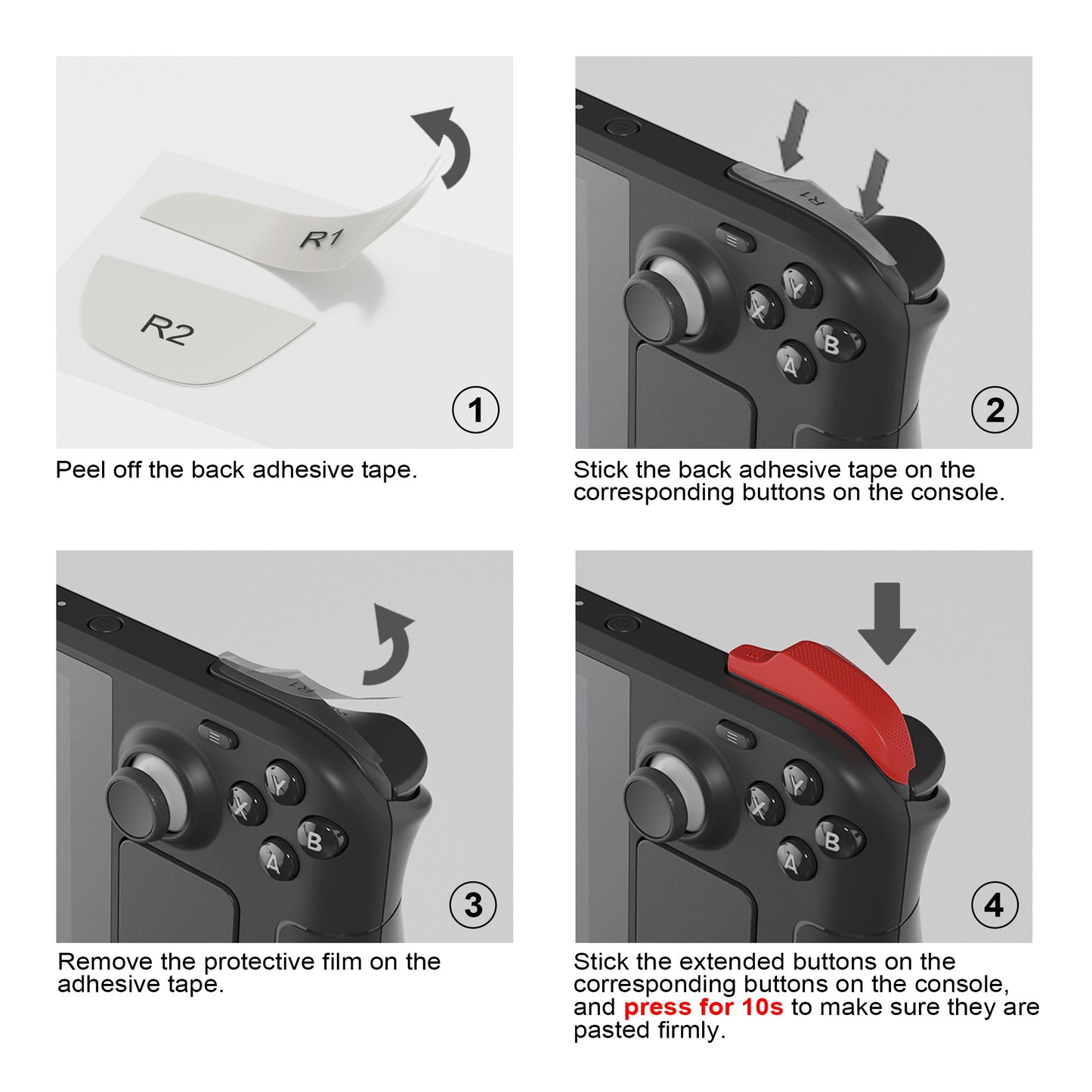 PlayVital LR INCREASER Shoulder Buttons Trigger Enhancement Set for Steam Deck LCD & OLED - Orange - DJMSDJ005 PlayVital