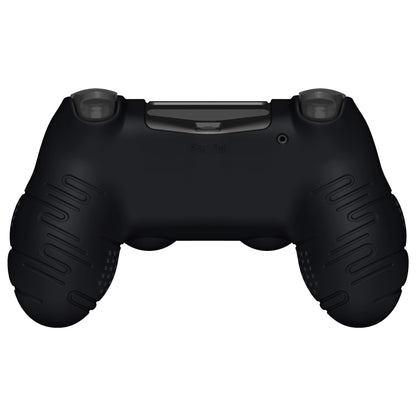 PlayVital Line & Dot シリコン カバー スキン サムグリップキャップ付き PS4 Slim Pro コントローラー用 【ブラック】【CLRP4P001】