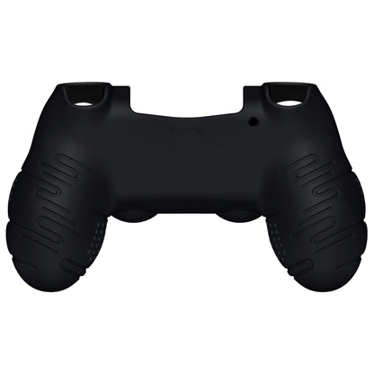 PlayVital Line & Dot シリコン カバー スキン サムグリップキャップ付き PS4 Slim Pro コントローラー用 【ブラック】【CLRP4P001】