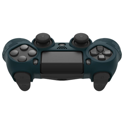 PlayVital Line & Dot シリコン カバー スキン サムグリップキャップ付き PS4 Slim Pro コントローラー用【レーシンググリーン】【CLRP4P003】