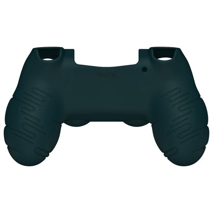 PlayVital Line & Dot シリコン カバー スキン サムグリップキャップ付き PS4 Slim Pro コントローラー用【レーシンググリーン】【CLRP4P003】