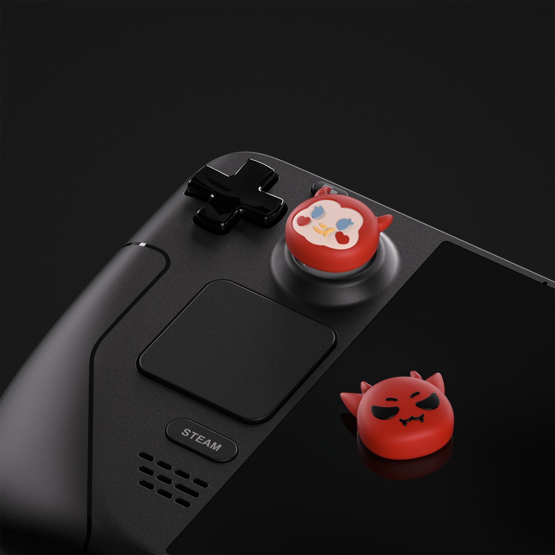 PlayVital Thumb Grip Caps for Steam Deck, Silicone Thumbsticks Grips Joystick Caps for Steam Deck - Little Devils - YFSDM026 PlayVital