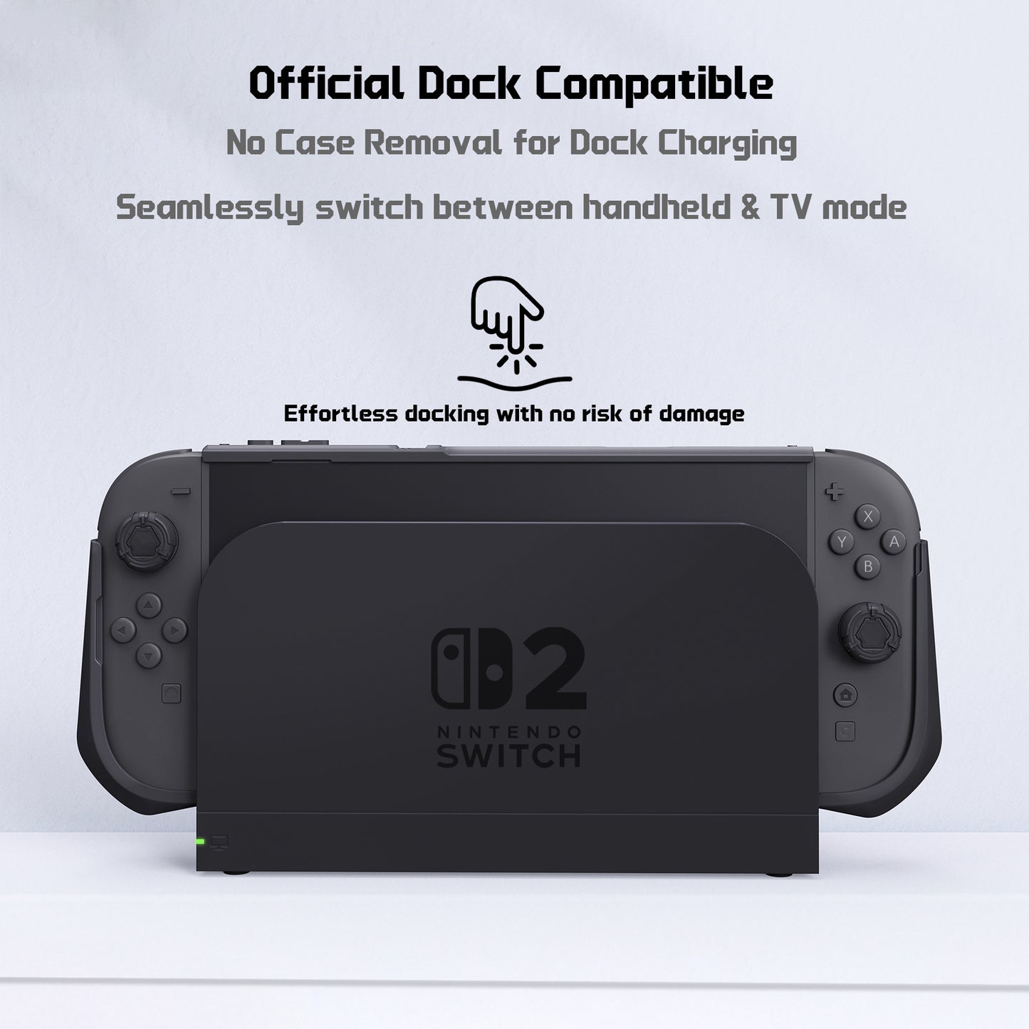 PlayVital METEOR Nintendo Switch 2（2025）対応TPU製ソフト保護ケースカバー ドック対応 親指グリップ付き 耐衝撃 滑り止め キズ防止【ブラック】