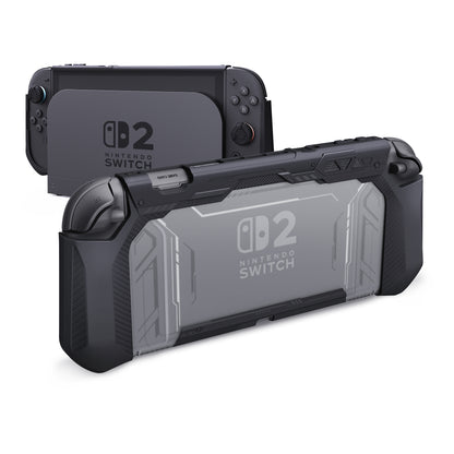 PlayVital METEOR Nintendo Switch 2（2025）対応TPU製ソフト保護ケースカバー ドック対応 親指グリップ付き 耐衝撃 滑り止め キズ防止【ブラック】