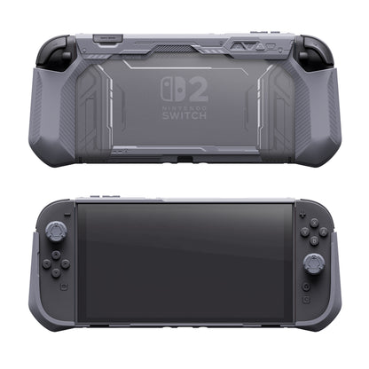 PlayVital METEOR Nintendo Switch 2（2025）対応TPU製ソフト保護ケースカバー ドック対応 親指グリップ付き 耐衝撃 滑り止め キズ防止【グレー】