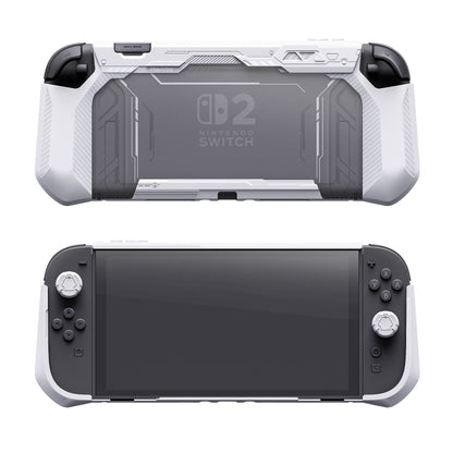 PlayVital METEOR Nintendo Switch 2（2025）対応TPU製ソフト保護ケースカバー ドック対応 親指グリップ付き 耐衝撃 滑り止め キズ防止【ホワイト】