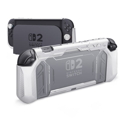PlayVital METEOR Nintendo Switch 2（2025）対応TPU製ソフト保護ケースカバー ドック対応 親指グリップ付き 耐衝撃 滑り止め キズ防止【ホワイト】