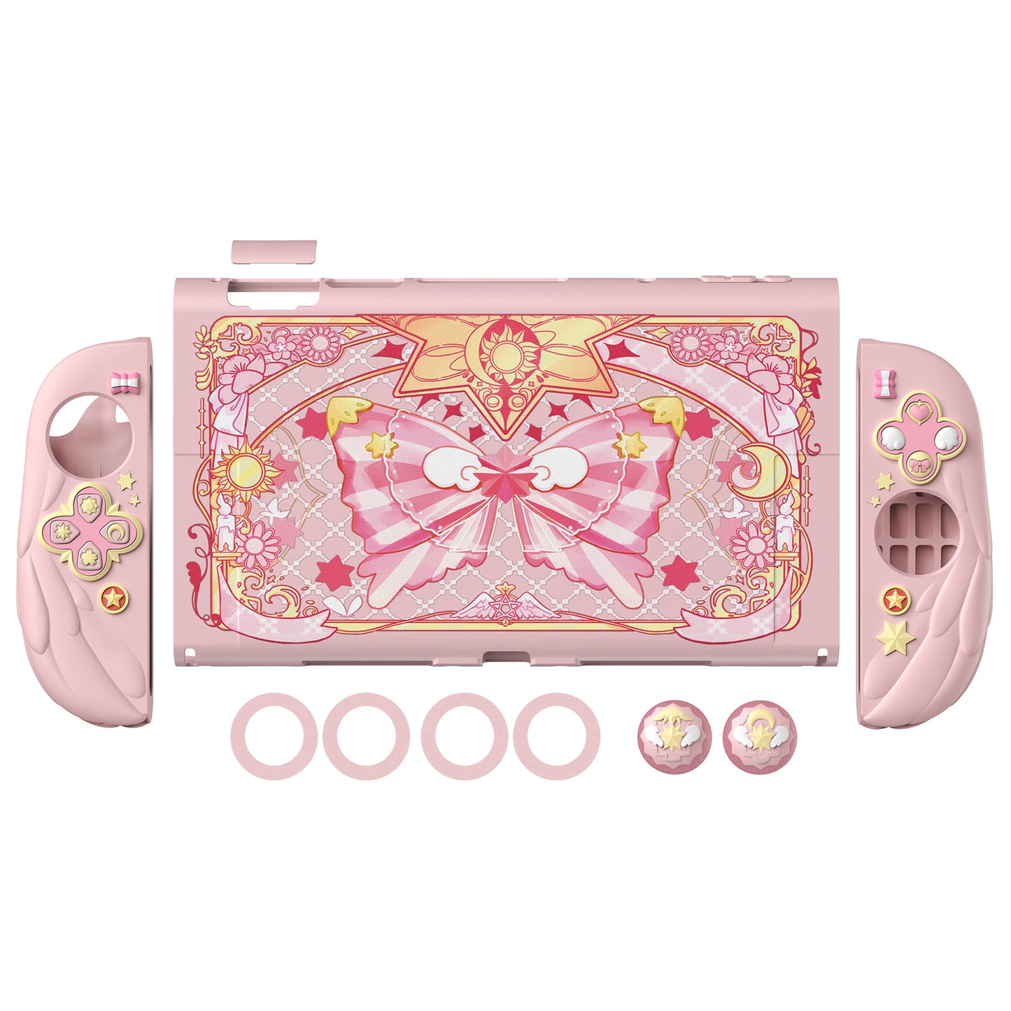 PlayVital Magic Wings Nintendo Switch 2（2025）対応保護カバーケース【ピンク】