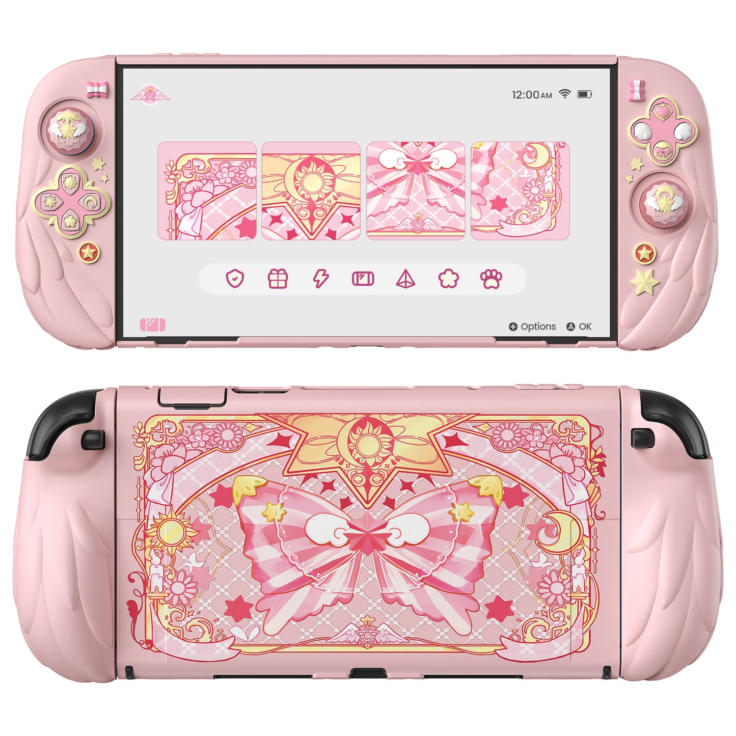 PlayVital Magic Wings Nintendo Switch 2（2025）対応保護カバーケース【ピンク】