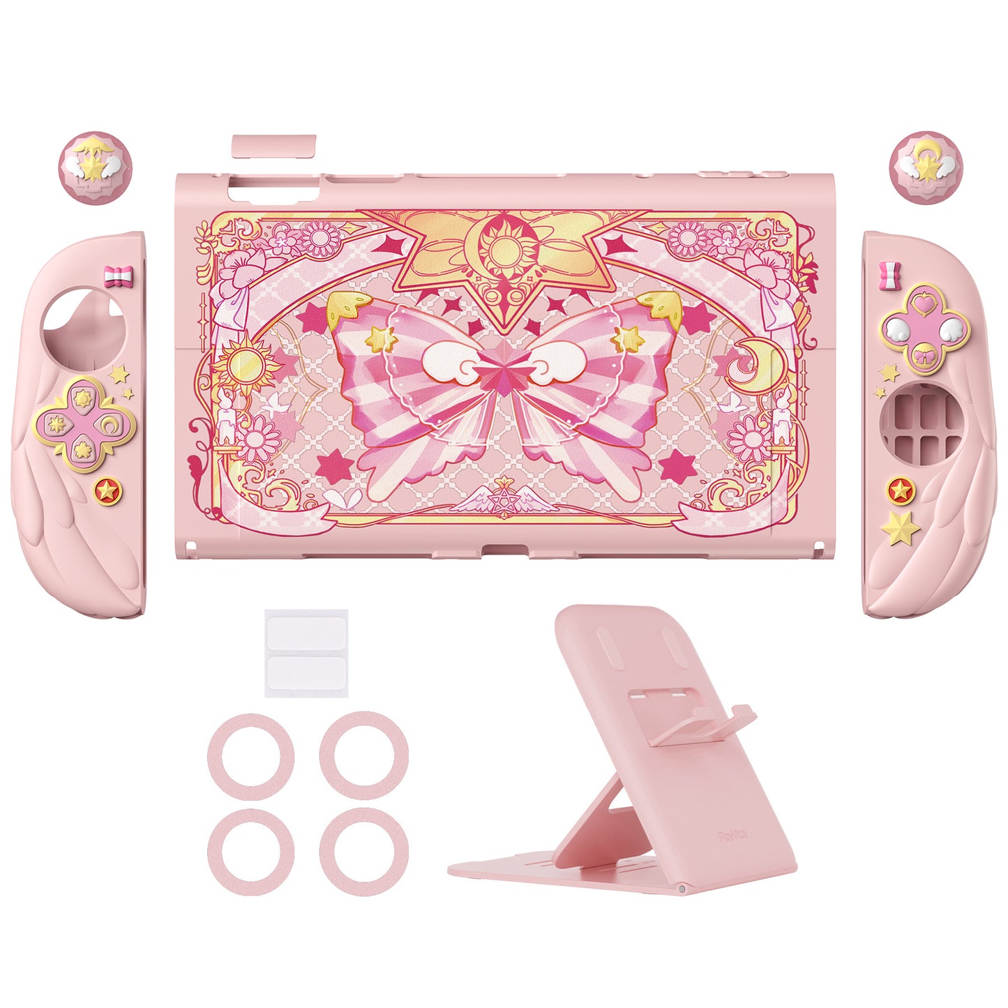 PlayVital 魔法の翼 Nintendo Switch 2（2025）対応保護カバーケース【ピンク】
