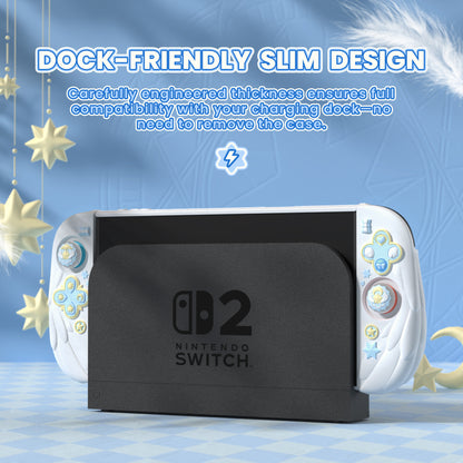 PlayVital Magic Wings Nintendo Switch 2（2025）対応保護カバーケース【ホワイト】