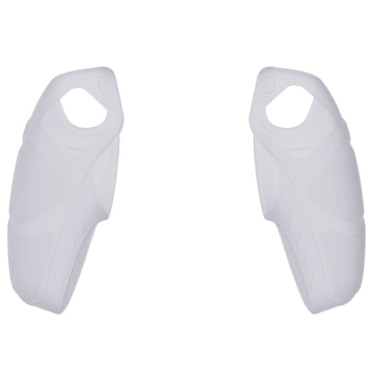 PlayVital Mecha Edition Anti-Slip Silicone Cover Skin with Thumb Grip Caps for PS5 Wireless Controller - Compatible with Charging Station - Clear White - JGPF010 PlayVital