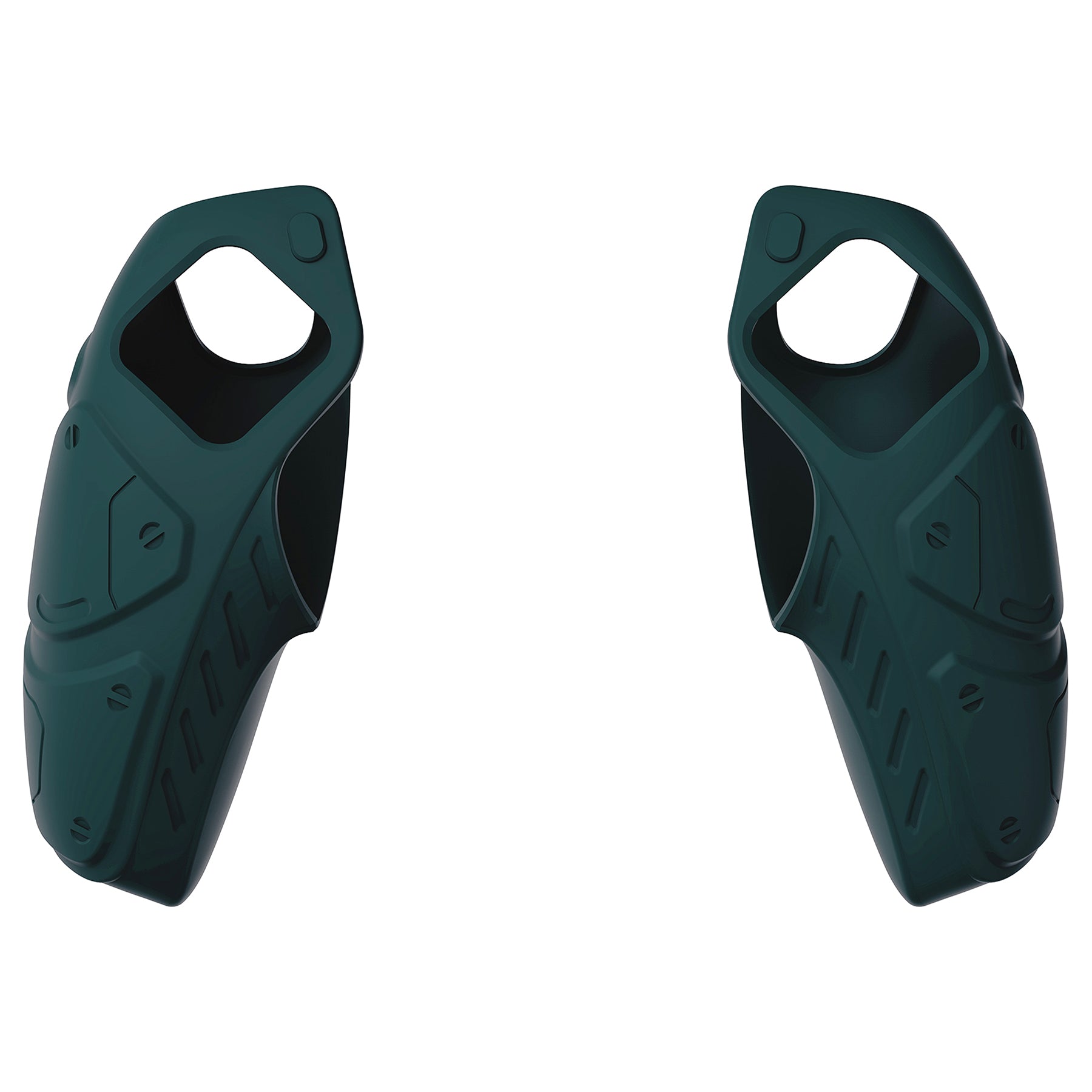 PlayVital Mecha Edition Anti-Slip Silicone Cover Skin with Thumb Grip Caps for PS5 Wireless Controller - Compatible with Charging Station -  Racing Green - JGPF004 PlayVital