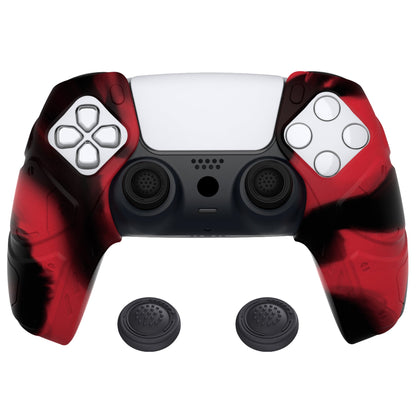 PlayVital Mecha Edition Anti-Slip Silicone Cover Skin with Thumb Grip Caps for PS5 Wireless Controller - Compatible with Charging Station - Clear White - JGPF010 (Copy) PlayVital