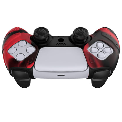 PlayVital Mecha Edition Anti-Slip Silicone Cover Skin with Thumb Grip Caps for PS5 Wireless Controller - Compatible with Charging Station - Clear White - JGPF010 (Copy) PlayVital